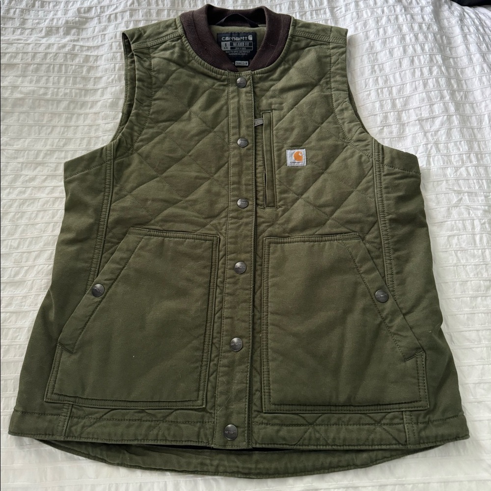Womens Carhartt Rugged Flex Canvas Rib Collar Vest